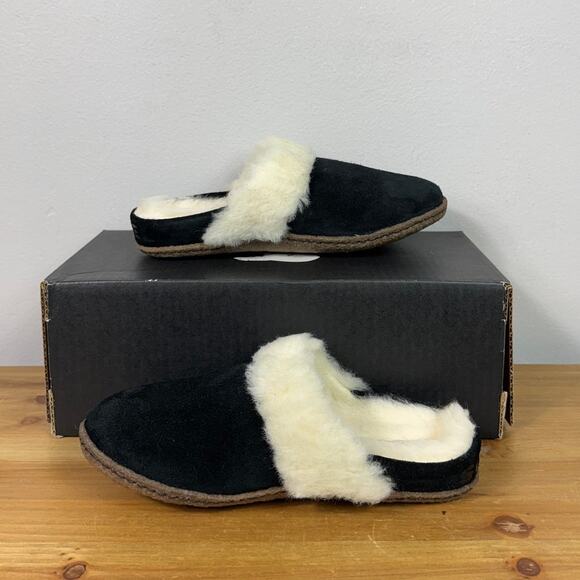 New Sorel Nakiska Slide II Slippers in Black Suede Women's Size 6 - Picture 6 of 9